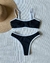 Conjunto asa delta com top bicolor preto com branco - comprar online