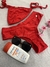 Conjunto modelo tanga alta cavado com sutiã cortininha vermelho - comprar online