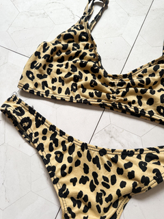 CONJUNTO TOP PRINT BEIGE CON NEGRO - ART 520 - comprar online