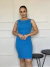 vestido canelado regata Azul turquesa