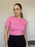 blusinha canelada gola tradicional Rosa chiclete - comprar online