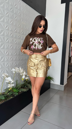 SAIA DE COURO COM CINTO - comprar online