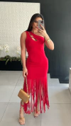 VESTIDO LONGO COM FRANJA