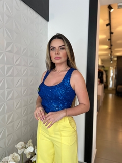 Cropped de Paetê Broche Removível