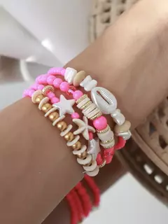 Pulseira búzios pink