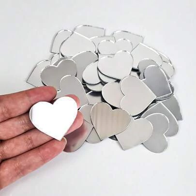 Espelho em Acrílico Coração 10unid - Prata ou Rose - comprar online