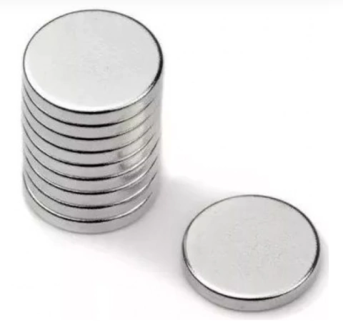 Imãs tipo Moeda 14mmx1,5mm - 10 unidades