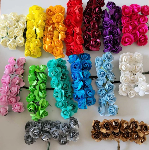 Flor de Papel 2,3cm - 12 botões