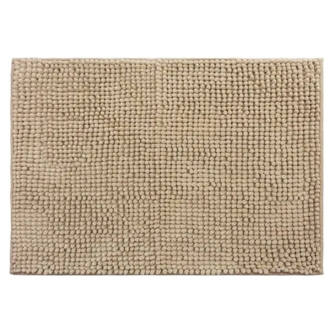 Tapete Banheiro Porta Quarto Bolinha Macio Camesa 60 x 40cm Cor Bege