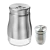 Saleiro Porta Condimentos e Temperos de Vidro e Inox