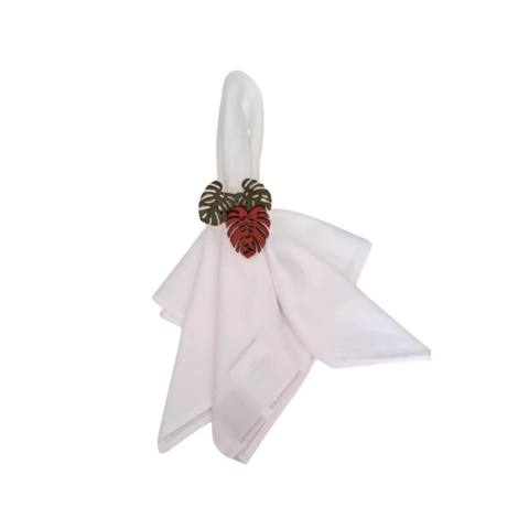 Argola Anel Mesa Posta Fecho de Guardanapo Costela de Adao Madeira