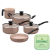 Jogo de Panelas Tramontina Revestimento Cerâmico 5 Peças Évora cor Capuccino