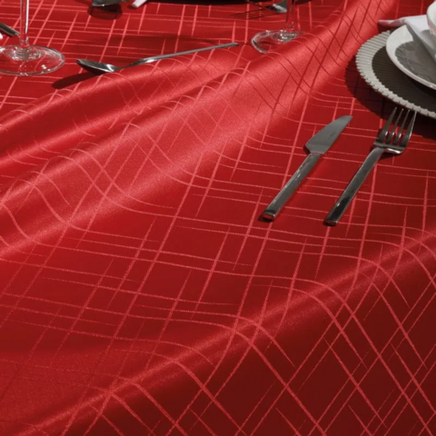 Toalha de Mesa Natal Requinte II Vermelho Dohler Quadrada 4