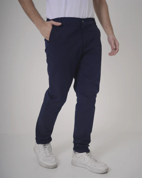 Pantalon Chino Gabardina Azul Marino