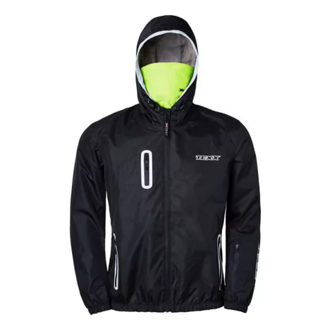 Jaqueta Corta Vento Neon Preto Com balaclava - Texx