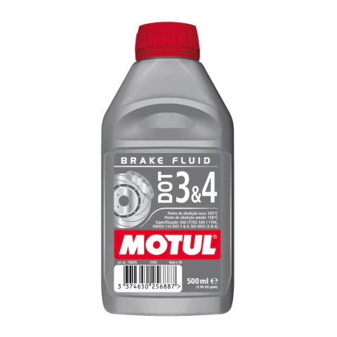 Fluido De Freio DOT 3 e 4 500ml Brake Fluid Motul