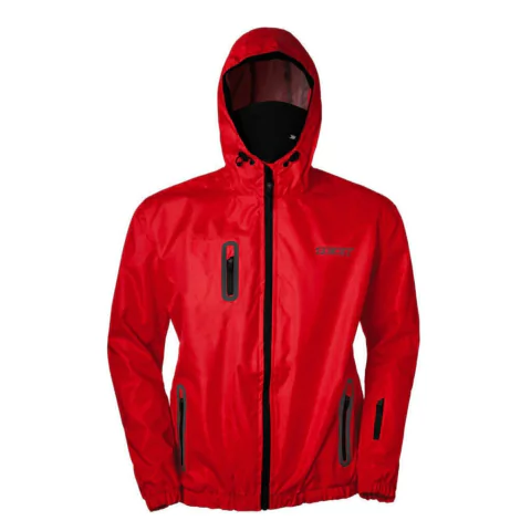 Jaqueta Corta Vento Neon Vermelho Com balaclava - Texx