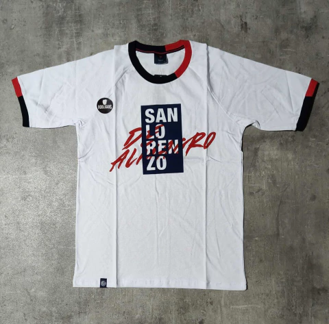Remera San Lorenzo blanca estampada oficial