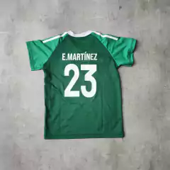Camiseta AFA Seleccion Dibu Martinez verde aniversario 50 años niño en internet