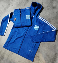 Imagen de Campera Racing ceelste retro con capucha