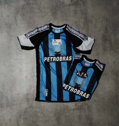 Camiseta Racing Petrobras celeste y negra retro - comprar online