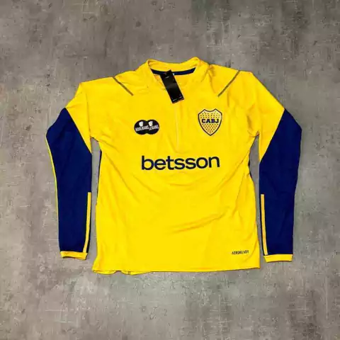 Buzo Boca medio cierre Betsson amarillo