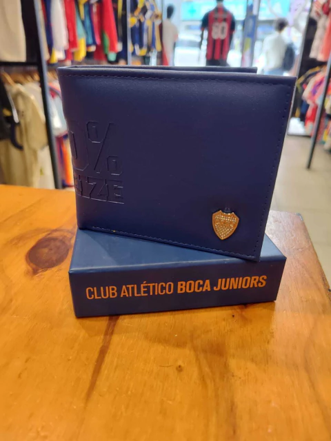 Billetera Boca escudo de metal