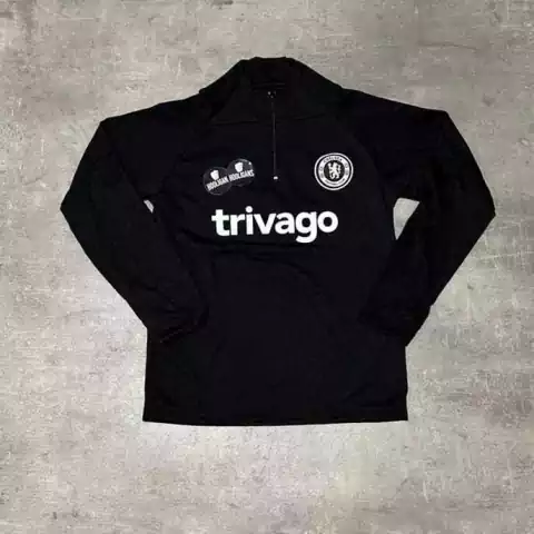 Buzo Chelsea medio cierre negro niño