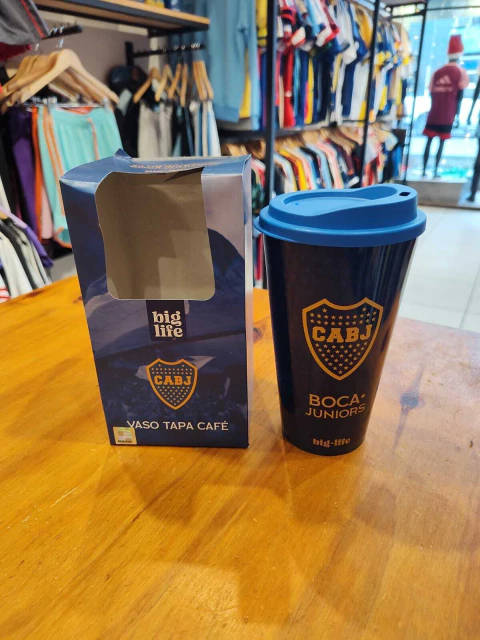 Vaso cafe Boca con tapa oficial