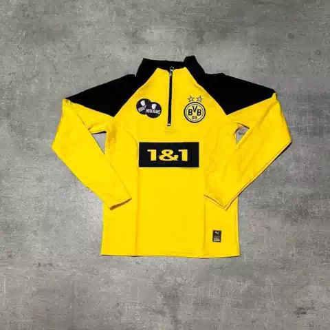 Buzo Borussia medio cierre amarillo niño