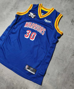 Musculosa NBA Golden State Warriors azul y naranja Curry niño - comprar online