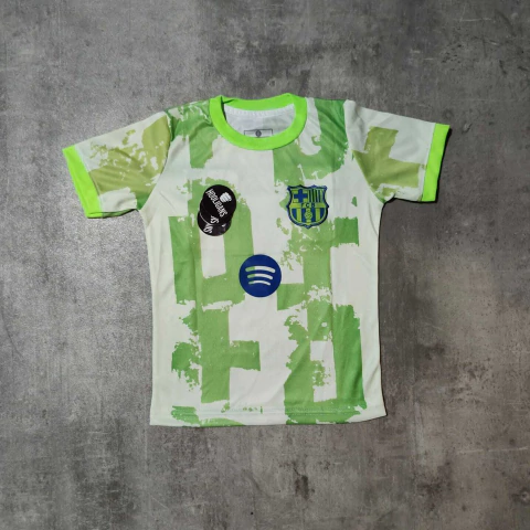 Camiseta Barcelona Lamine Yamal suplente verde y blanca niño