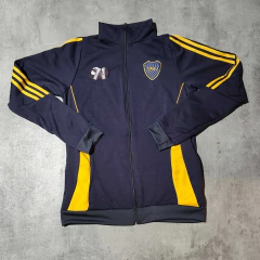 Campera Boca gris lineas amarillas - comprar online