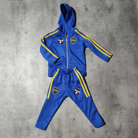 Conjunto Bebe Boca campera y pantalon retro azul