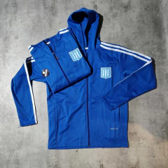 Campera Racing ceelste retro con capucha en internet