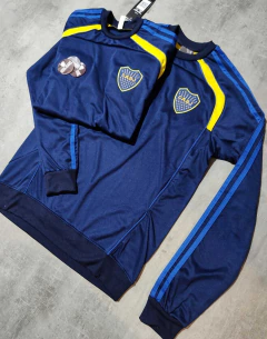 Buzo Boca urban cuello redondo azul oscuro retro - tienda online