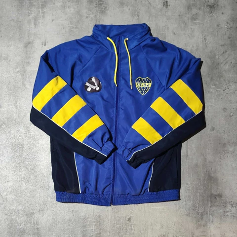 Rompeviento Boca retro mangas rayadas