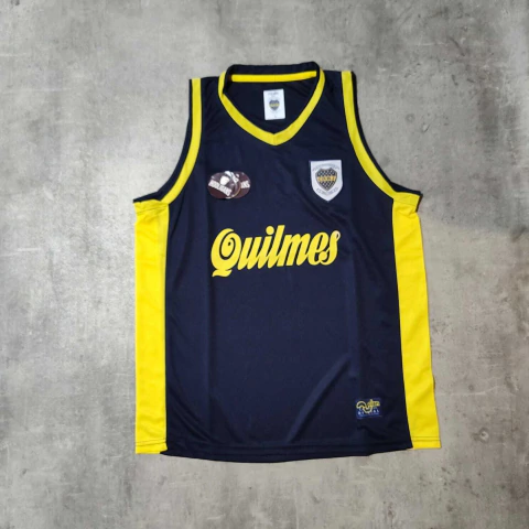 Musculosa Boca azul oscura olan retro