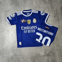 Camiseta Real Madrid niño suplente azul Mastantuono 2026