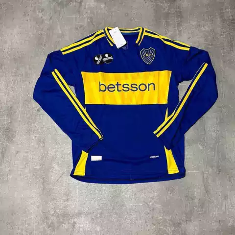 Camiseta Boca Betsson titular 2025 manga larga