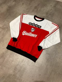 Buzo River retro Quilmes rojo y blanco - comprar online