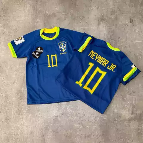 Camiseta Brasil suplente azul niño