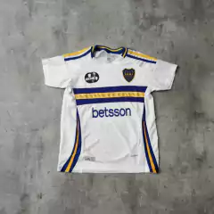 Camiseta Boca 2025 Betsson suplente blanca niño en internet