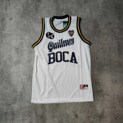 Musculosa Boca Quilmes blanca retro