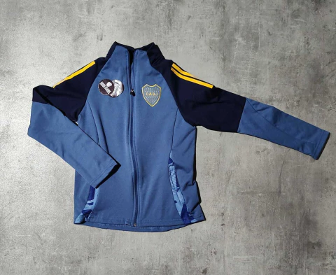 Campera Boca azul y gris niño