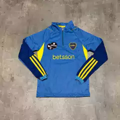 Buzo Boca betsson celeste niño medio cierre