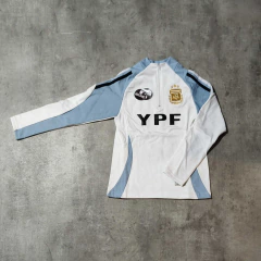 Buzo AFA niño seleccion medio cierre blanco mangas celestes