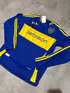 Camiseta Boca Betsson titular 2025 manga larga - Hooligans Bahía