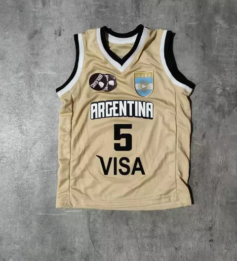 Musculosa Argentina basquet dorada Ginobili