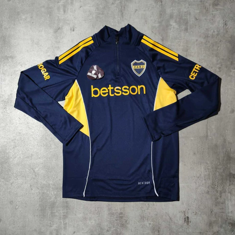 Buzo Boca Betsson medio cierre azul oscuro 2026